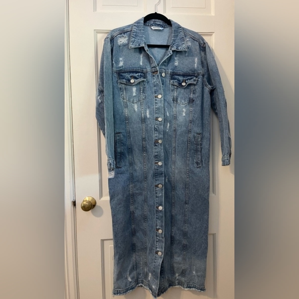 EUC jean dress or long jean jacket